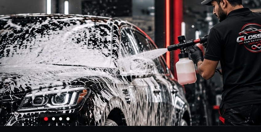 Luxury car with glossy finish